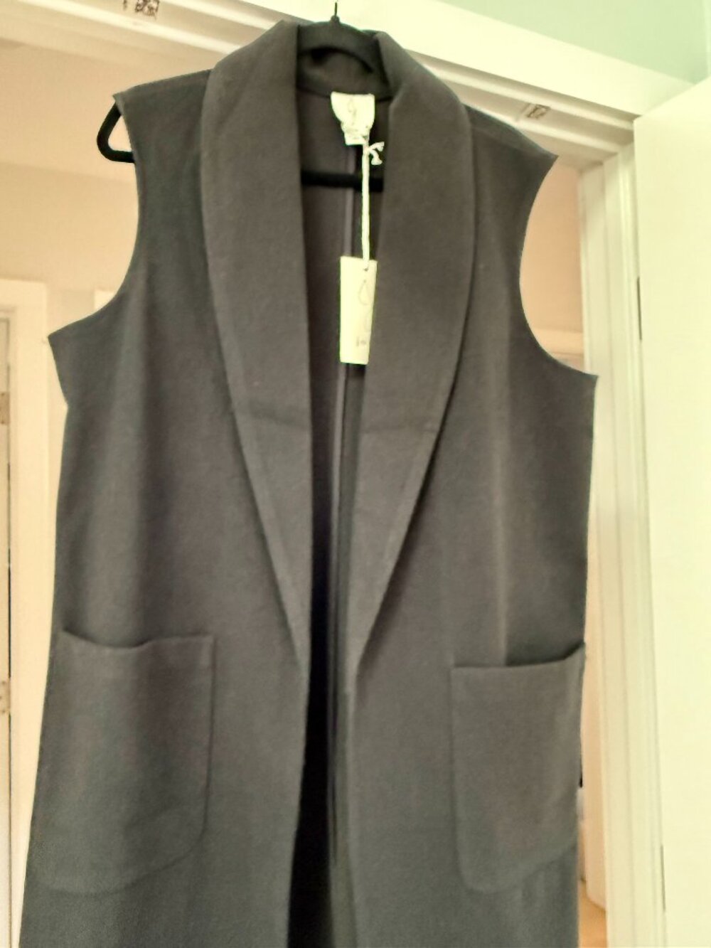 NWT Joie Josie Black Wool Duster Vest - XL (Brand New With Tags)